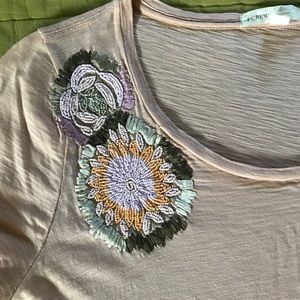 J. Crew - Tissue T with Beaded Detailing